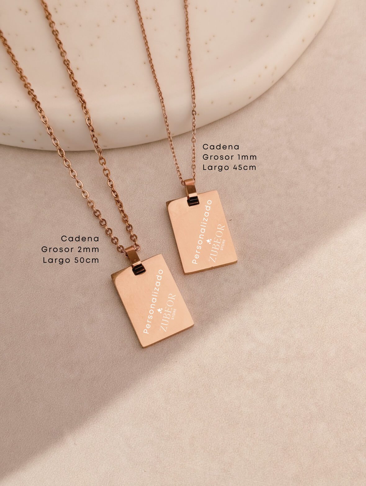 Cadena placa rectangular (grabado solo con pago previo) 5