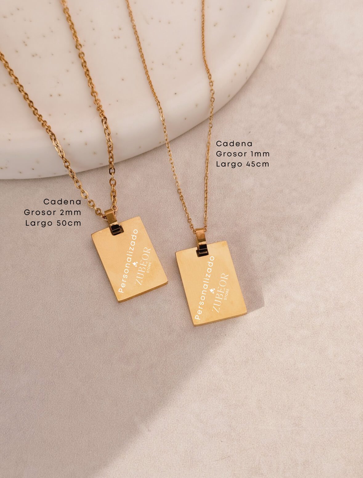 Cadena placa rectangular (grabado solo con pago previo) 6