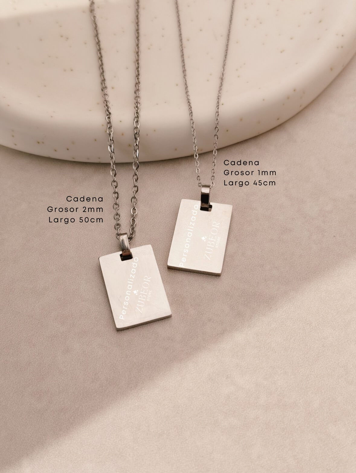 Cadena placa rectangular (grabado solo con pago previo) 7
