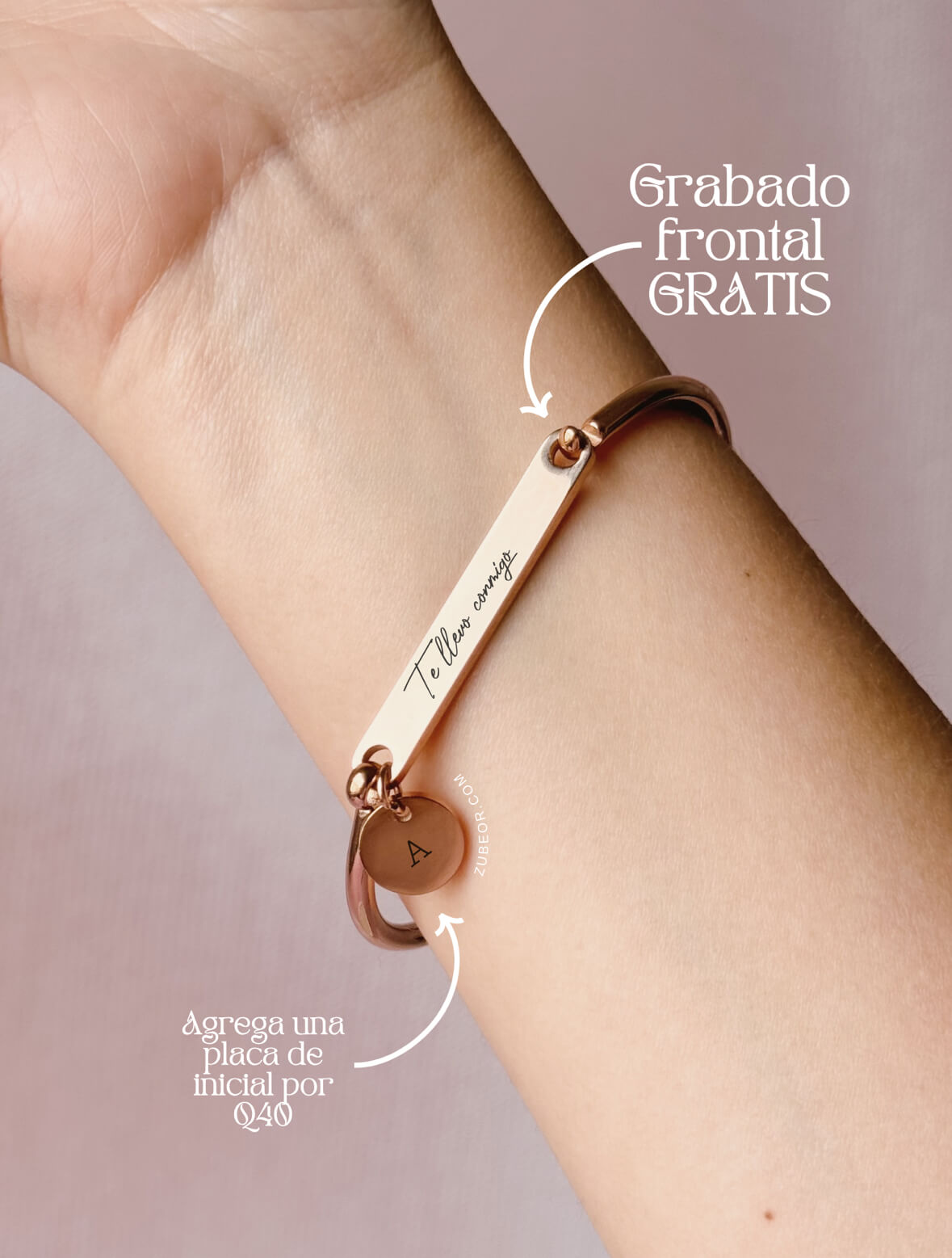 Pulsera rosa grabada (solo con pago previo) 3