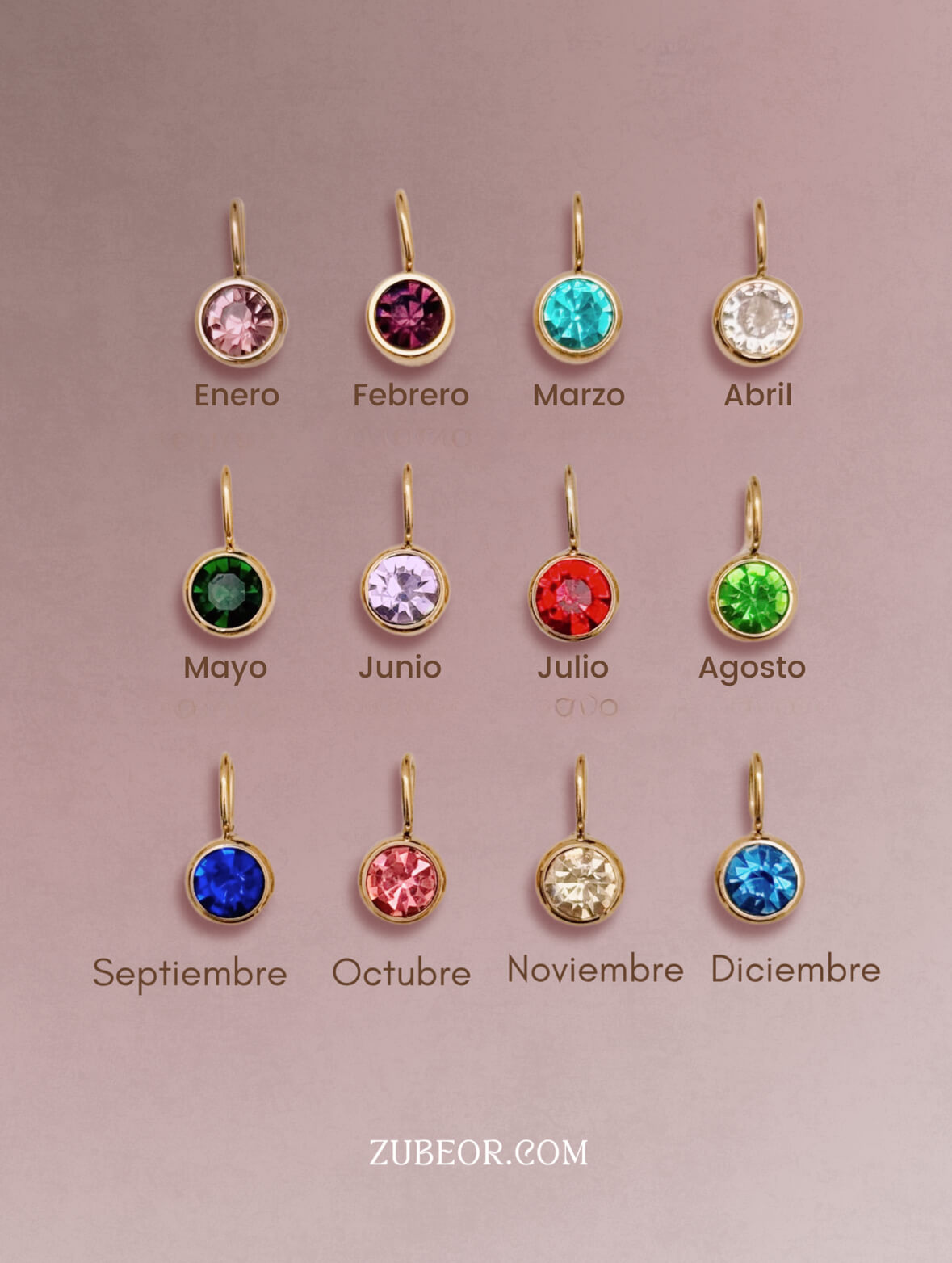 Cadena iniciales y dijes de mes 13
