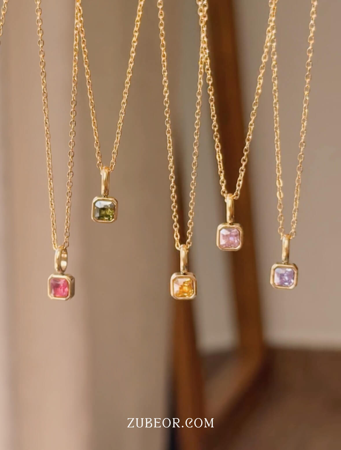 Cadena cristal de mes cuadrado 8