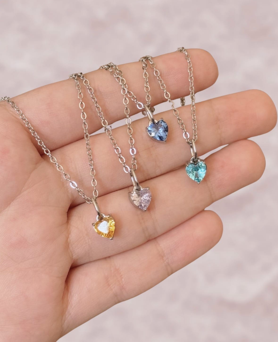 Cadena corazón cristal de nacimiento 3